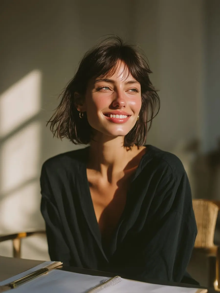 Victoria smiling in natural light