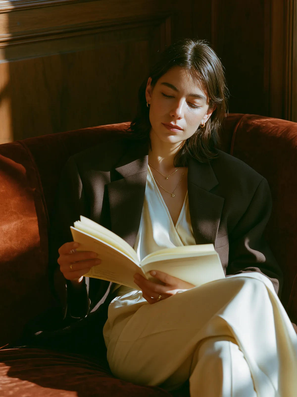 Victoria reading in warm light